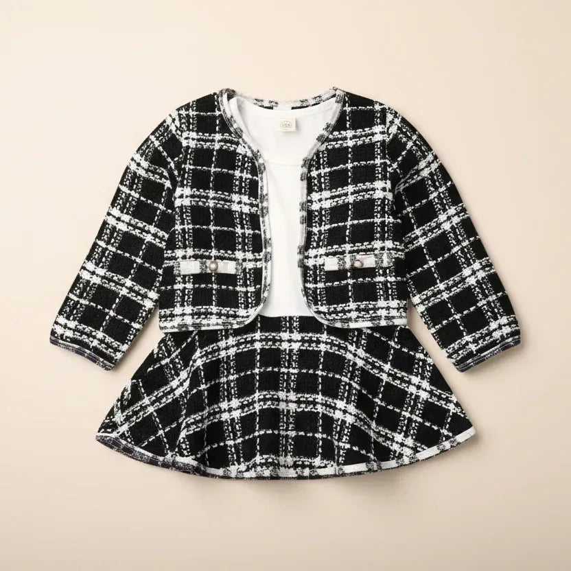 Park Avenue™ 2-Piece Set | Plaid Formal Coat & Tutu Party Dress - bebeika