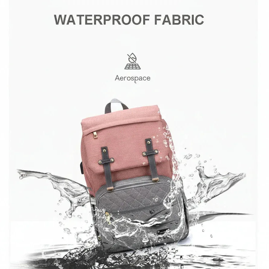 LeQueen™ Diaper Bag Backpack | Large Capacity Travel Bag with USB Port - bebeika