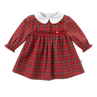 The Autumn Belle™ Lolita Dress | Premium Ruched Plaid Party Gown - bebeika