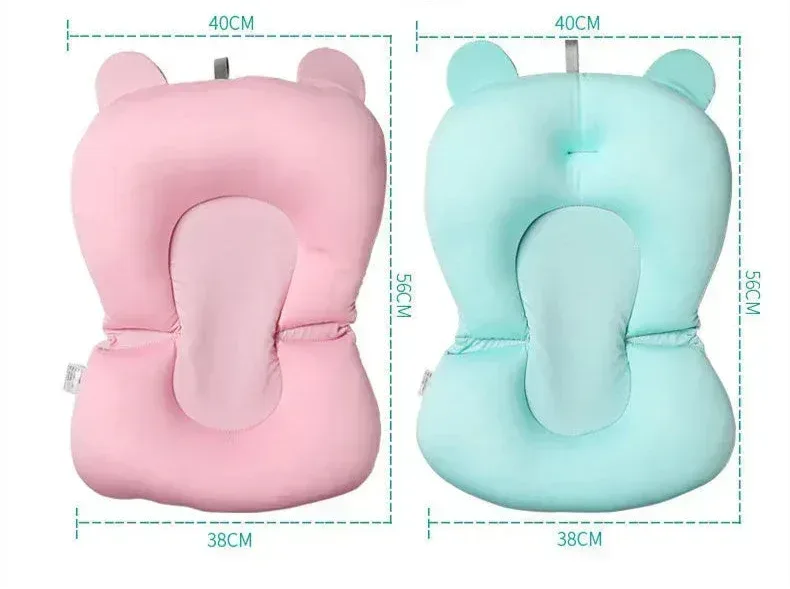 AquaCushion™ Soft Baby Bath Pad | Non-Slip Floating Bathtub Pillow for Newborns - bebeika