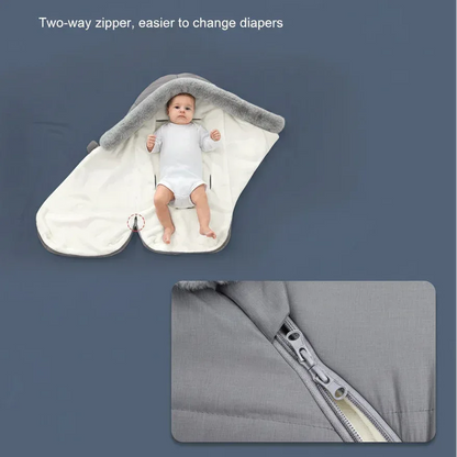 CozyCloud™ Knitted Baby Sleeping Bag | Fleece-Lined Winter Swaddle - bebeika