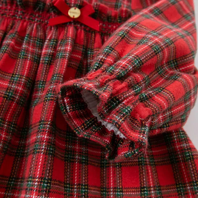 The Autumn Belle™ Lolita Dress | Premium Ruched Plaid Party Gown - bebeika