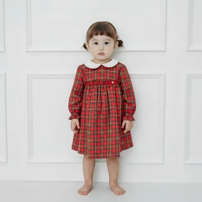 The Autumn Belle™ Lolita Dress | Premium Ruched Plaid Party Gown - bebeika