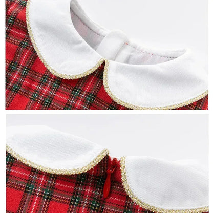 The Autumn Belle™ Lolita Dress | Premium Ruched Plaid Party Gown - bebeika