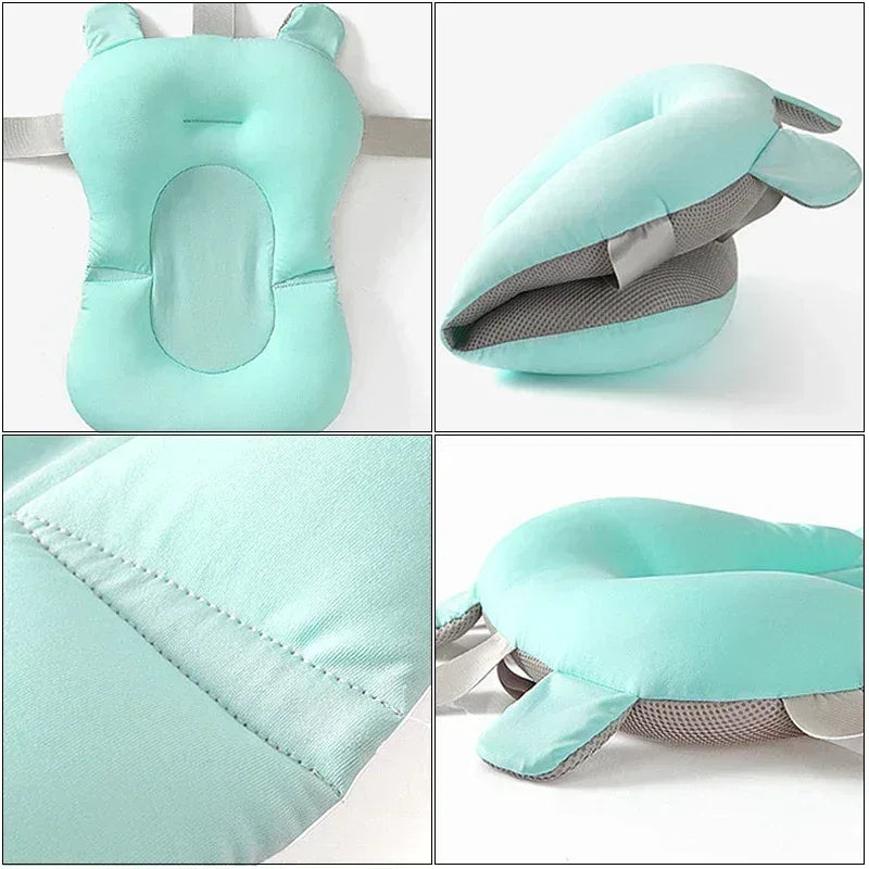 AquaCushion™ Soft Baby Bath Pad | Non-Slip Floating Bathtub Pillow for Newborns - bebeika