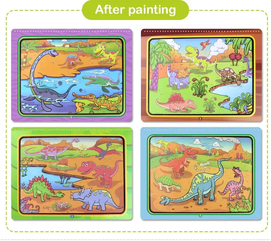 AquaMagic™ Reusable Water Drawing Book | 8 Educational Styles - bebeika