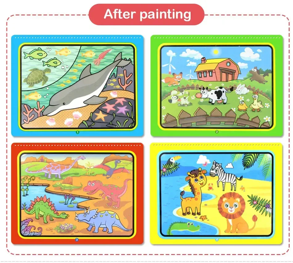 AquaMagic™ Reusable Water Drawing Book | 8 Educational Styles - bebeika