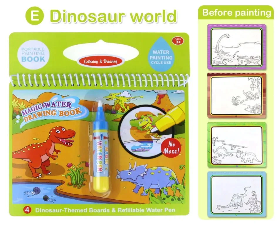 AquaMagic™ Reusable Water Drawing Book | 8 Educational Styles - bebeika