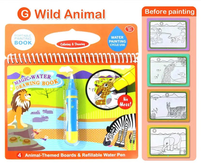 AquaMagic™ Reusable Water Drawing Book | 8 Educational Styles - bebeika