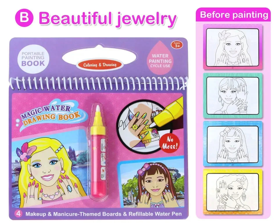 AquaMagic™ Reusable Water Drawing Book | 8 Educational Styles - bebeika