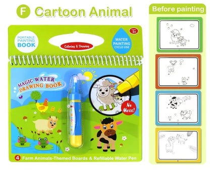 AquaMagic™ Reusable Water Drawing Book | 8 Educational Styles - bebeika