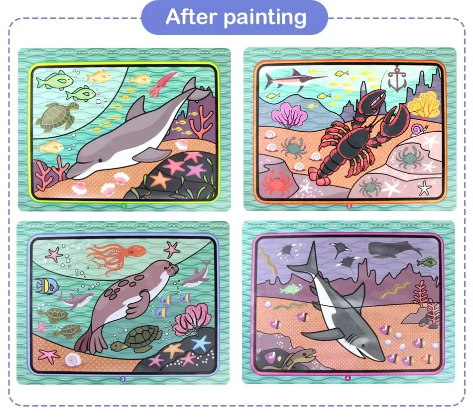 AquaMagic™ Reusable Water Drawing Book | 8 Educational Styles - bebeika