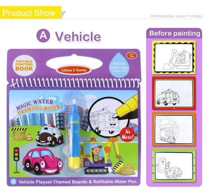 AquaMagic™ Reusable Water Drawing Book | 8 Educational Styles - bebeika