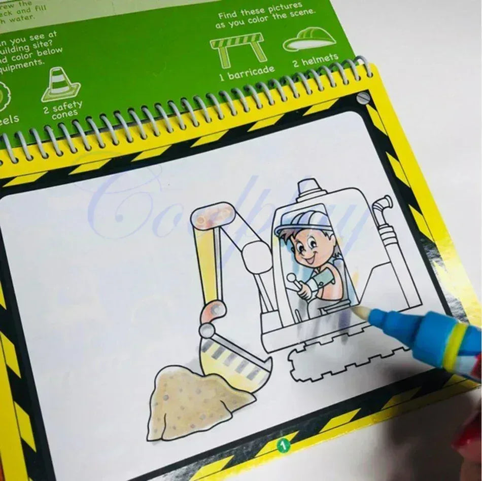 AquaMagic™ Reusable Water Drawing Book | 8 Educational Styles - bebeika