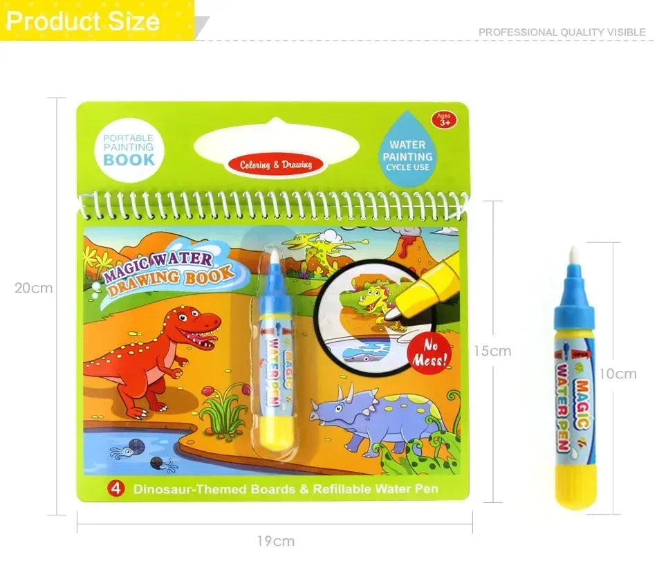 AquaMagic™ Reusable Water Drawing Book | 8 Educational Styles - bebeika