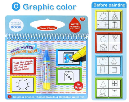 AquaMagic™ Reusable Water Drawing Book | 8 Educational Styles - bebeika
