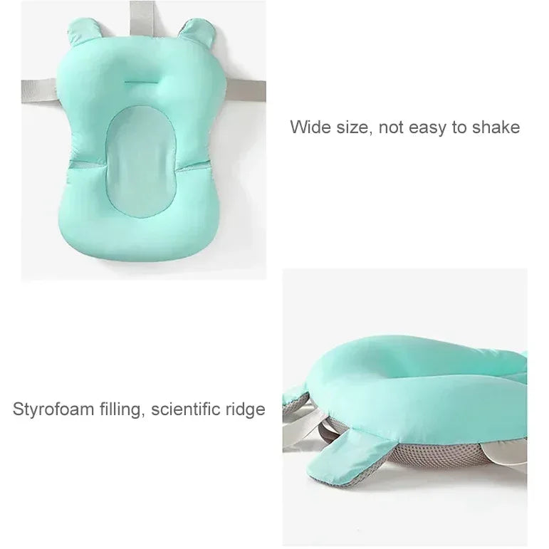AquaCushion™ Soft Baby Bath Pad | Non-Slip Floating Bathtub Pillow for Newborns - bebeika