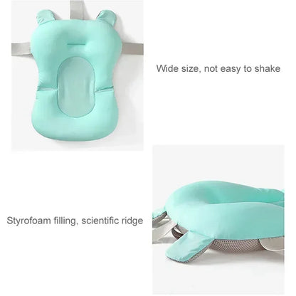AquaCushion™ Soft Baby Bath Pad | Non-Slip Floating Bathtub Pillow for Newborns - bebeika