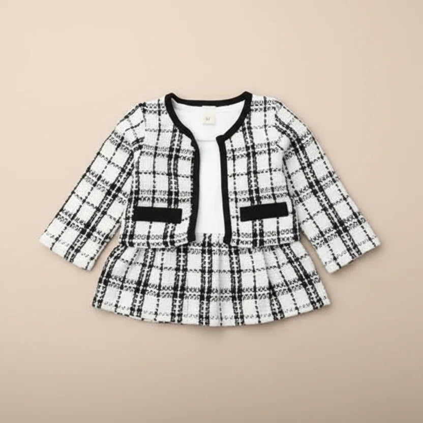 Park Avenue™ 2-Piece Set | Plaid Formal Coat & Tutu Party Dress - bebeika