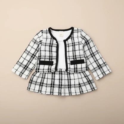 Park Avenue™ 2-Piece Set | Plaid Formal Coat & Tutu Party Dress - bebeika