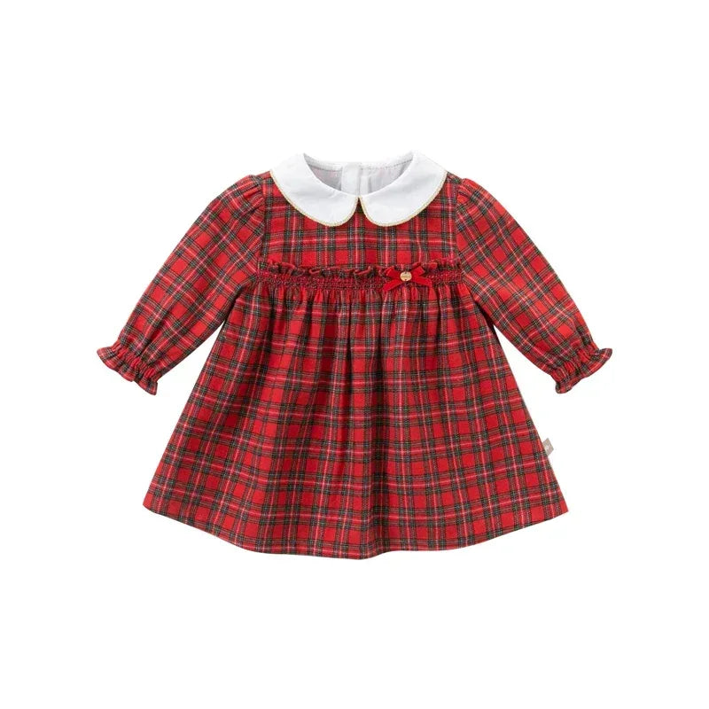 The Autumn Belle™ Lolita Dress | Premium Ruched Plaid Party Gown - bebeika