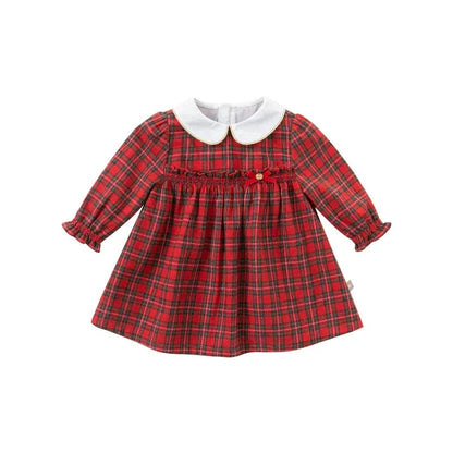 The Autumn Belle™ Lolita Dress | Premium Ruched Plaid Party Gown - bebeika