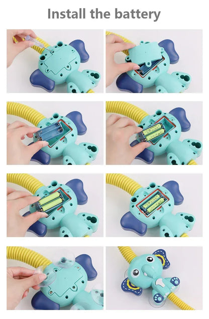 Elephant Trunk Splash™ Bath Toy | Electric Water Spray & 360° Rotatable Shower - bebeika