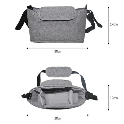 StrollSafe™ Universal Stroller Organizer | Insulated Cup Holder & Storage - bebeika