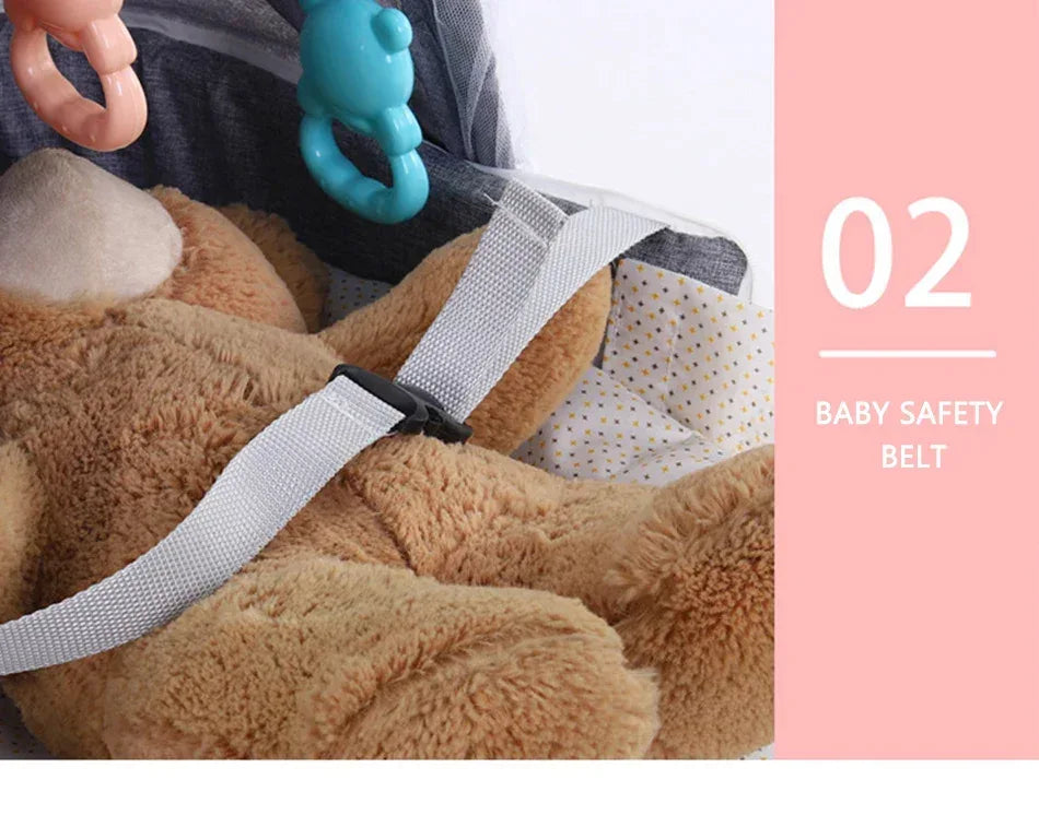 NomadNest™ Foldable Baby Travel Bed | Portable Sleeping Pod with Mosquito Net & Toys - bebeika