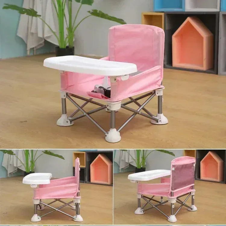 Adventurous Toddler™ Portable Camping Chair | Folding High Chair with Tray & Carry Bag - bebeika