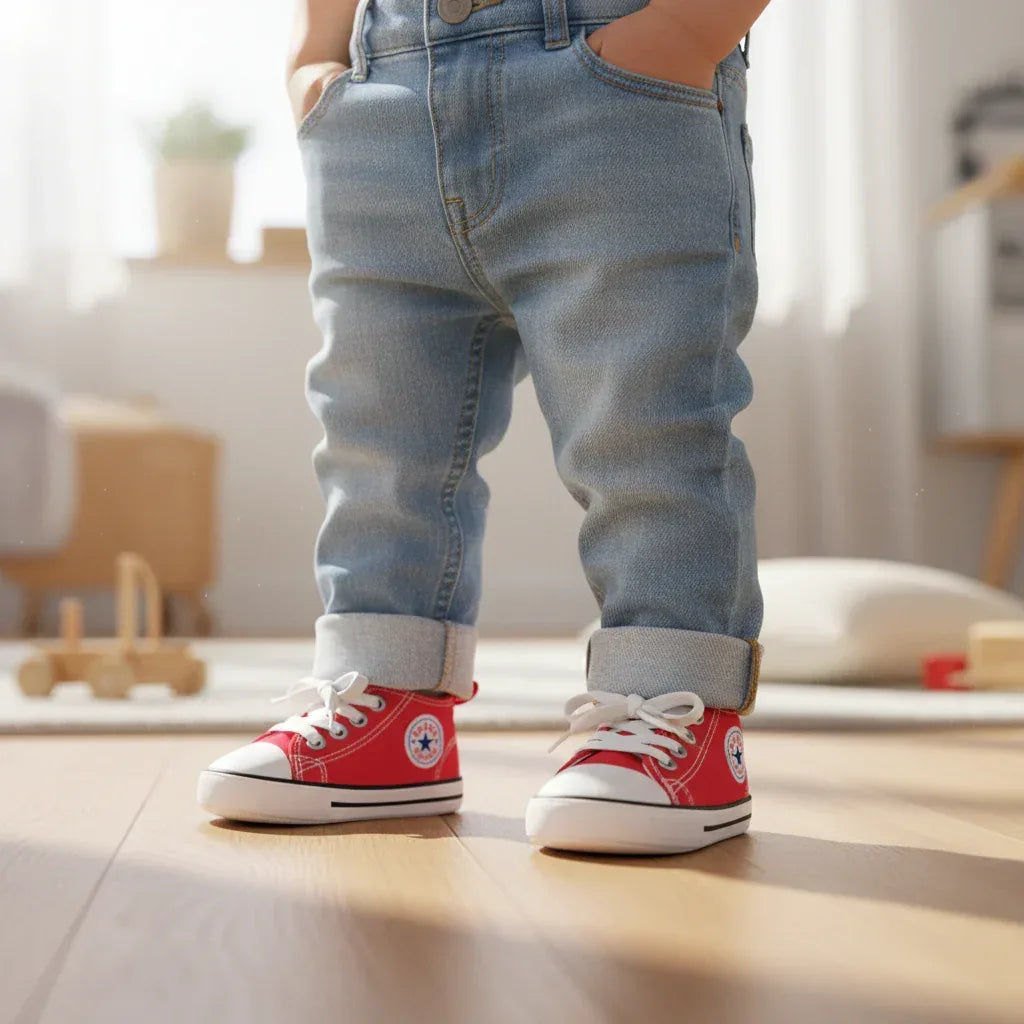 StarSteps™ Classic Canvas Crib Shoes | Soft-Sole Anti-Slip Sneakers - bebeika