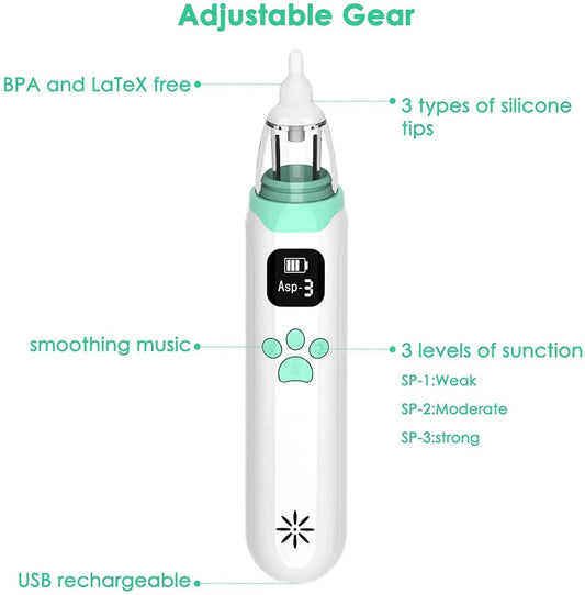 ClearRelief Electric Baby Nasal Aspirator | Hygienic Nose Sucker