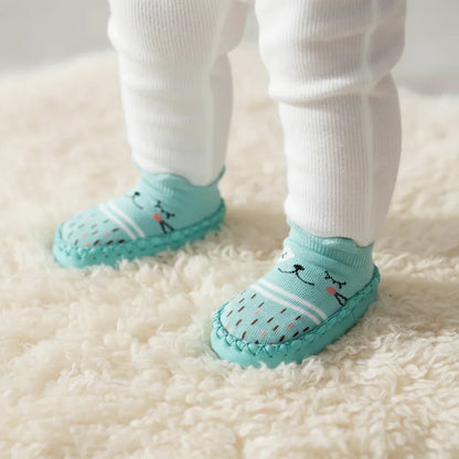 FoxPaws™ Anti-Slip Baby Sock Shoes | Leather-Sole Indoor Walkers - bebeika