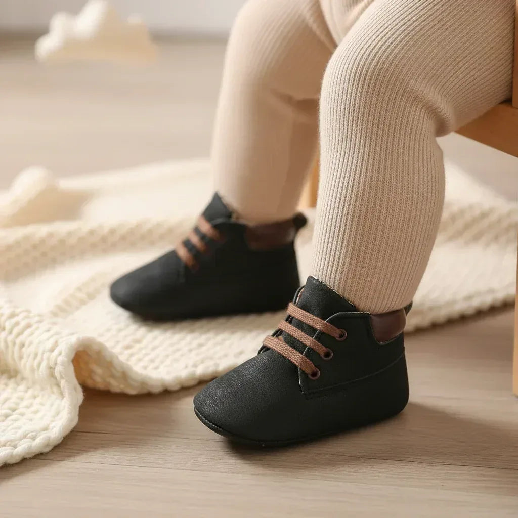 MiniGent™ Soft-Sole PU Leather Loafers | Stylish Infant Crib Shoes - bebeika