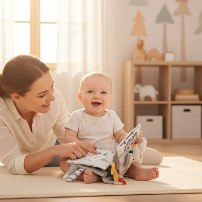 SensorySprout™ High-Contrast Soft Book | 3D Sensory Early Learning Toy - bebeika