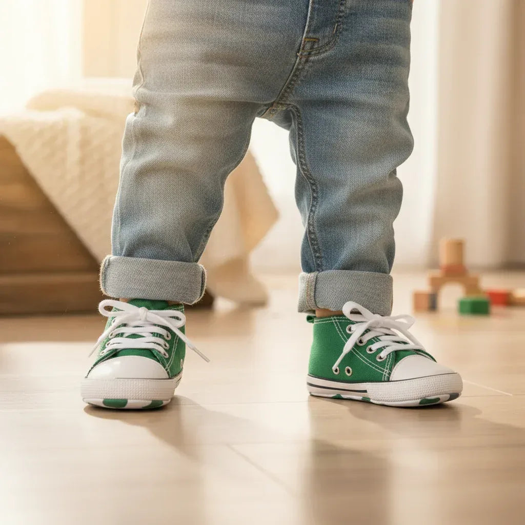 StarSteps™ Classic Canvas Crib Shoes | Soft-Sole Anti-Slip Sneakers - bebeika