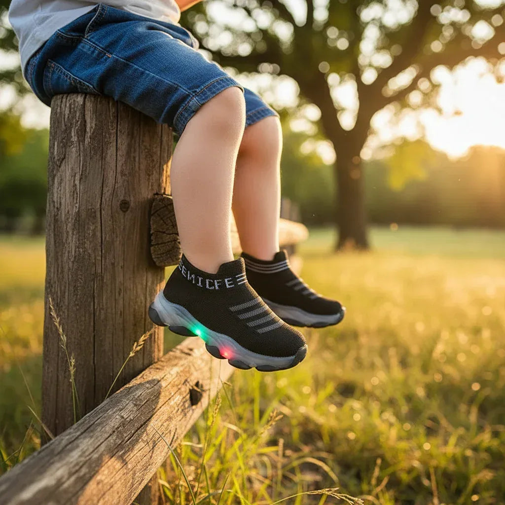 GlowStride™ LED Luminous Sock Sneakers | Breathable Light-Up Trainers - bebeika