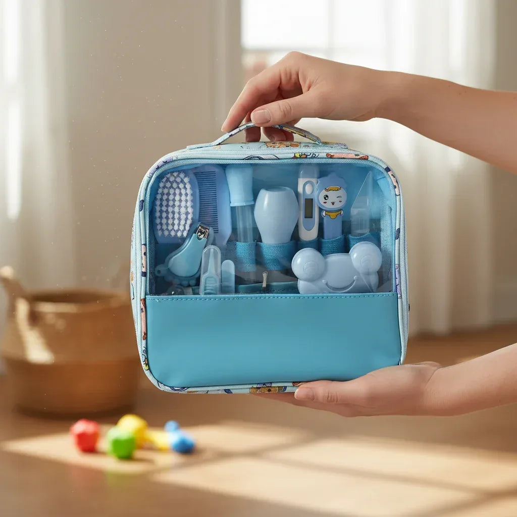 TinyCare™ 13-Pc Baby Health Kit | Deluxe Grooming, Medical & Hygiene Station - bebeika