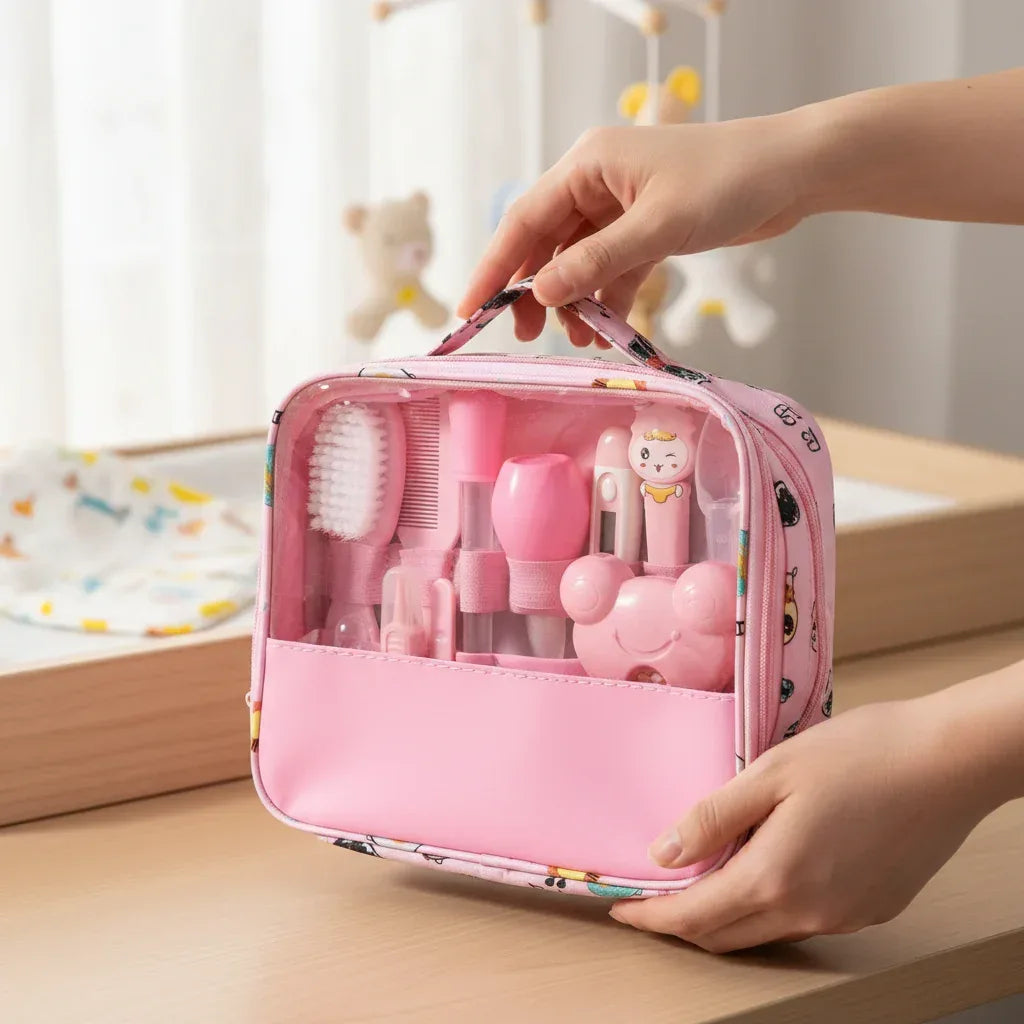 TinyCare™ 13-Pc Baby Health Kit | Deluxe Grooming, Medical & Hygiene Station - bebeika