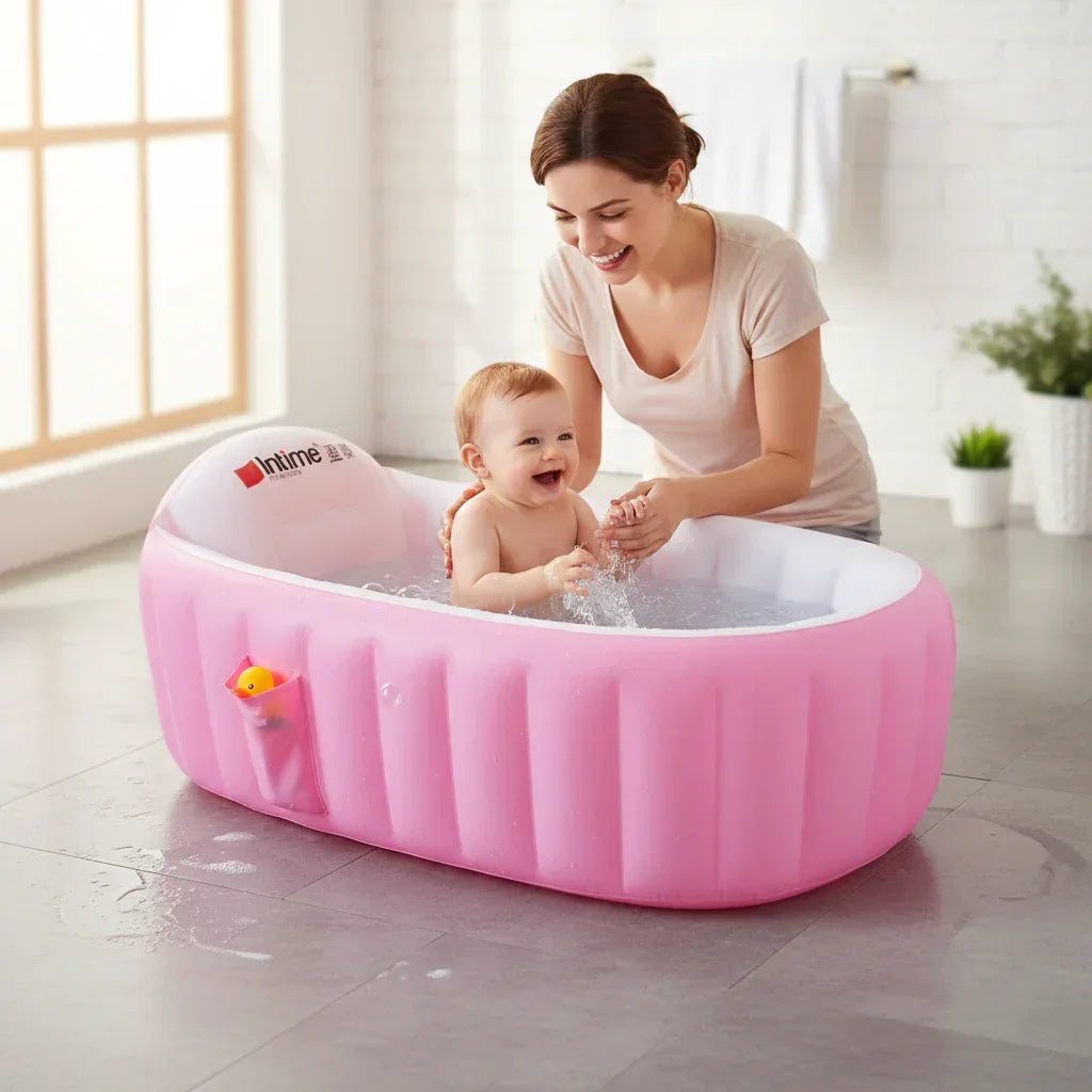 Cloud-9 Inflatable Baby Bathtub | Portable & Non-Slip for Ages 0-3 - bebeika