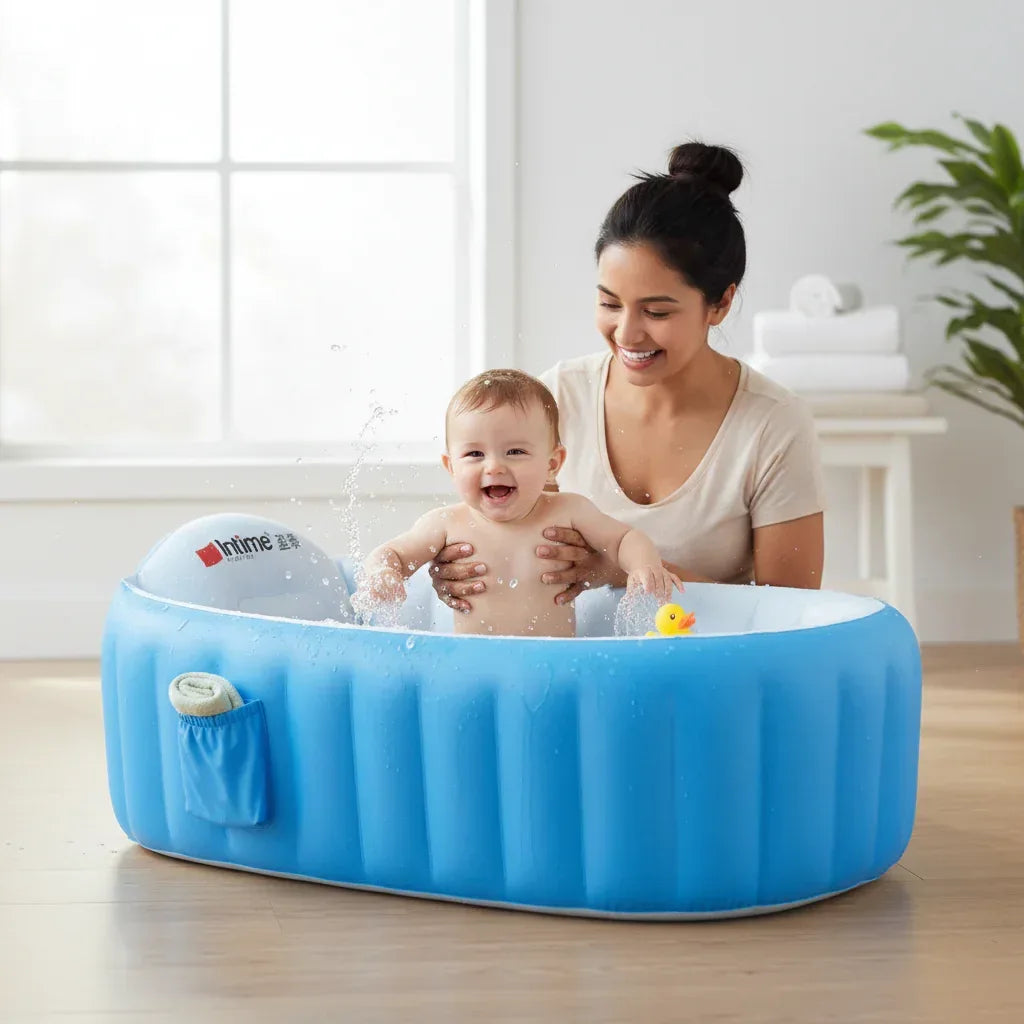 Cloud-9 Inflatable Baby Bathtub | Portable & Non-Slip for Ages 0-3 - bebeika