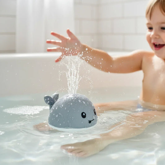 Induction Spraying Whale™ Bath Toy | Automatic Water Fountain & LED Lights - bebeika