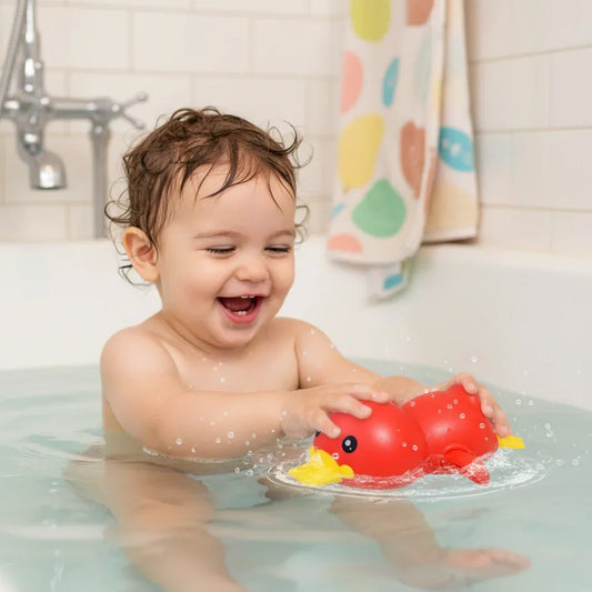 Quack-and-Glide™ Swimming Duck | Clockwork Wind-Up Bath Toy for Infants - bebeika