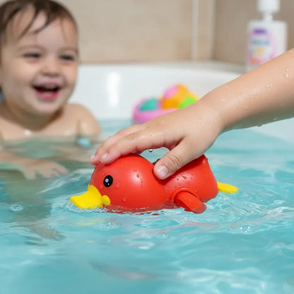 Quack-and-Glide™ Swimming Duck | Clockwork Wind-Up Bath Toy for Infants - bebeika