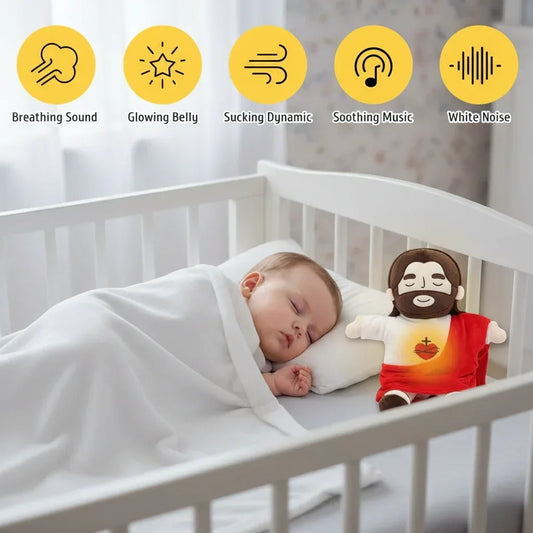 Guardian of Peace™ Breathing Sleep Aid | Rhythmic Motion & Sacred Glow Music Plush - bebeika