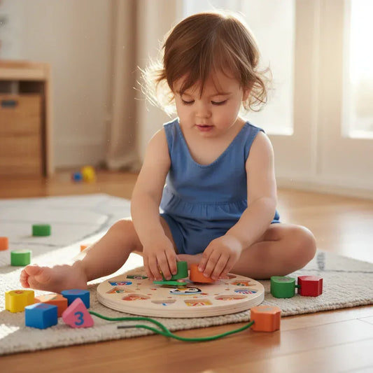 Mind-Builder™ Montessori Match Board | Wooden Shape & Color Sorting Toy - bebeika