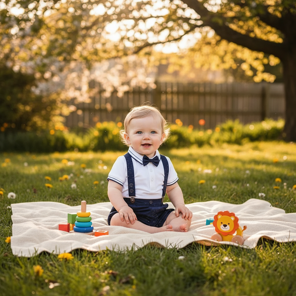 LondonElite™ Gentleman Baby Romper | Short-Sleeve Tailored Bodysuit