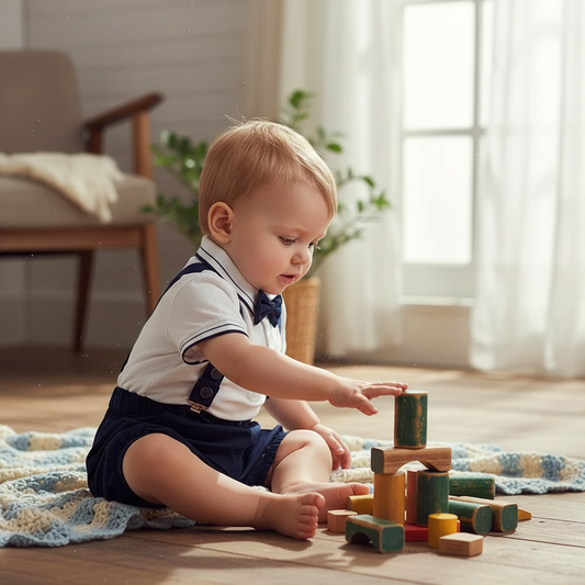 LondonElite™ Gentleman Baby Romper | Short-Sleeve Tailored Bodysuit