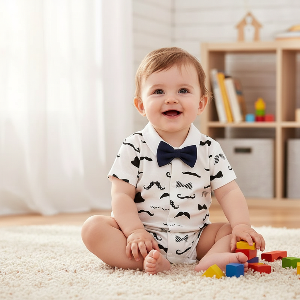 Moonlight™ Newborn Gentleman Romper | Thin Summer Formal Creeper
