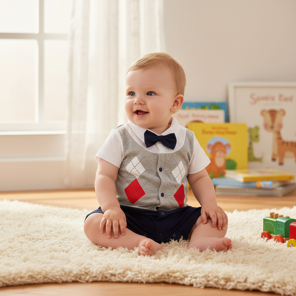 Moonlight™ Newborn Gentleman Romper | Thin Summer Formal Creeper